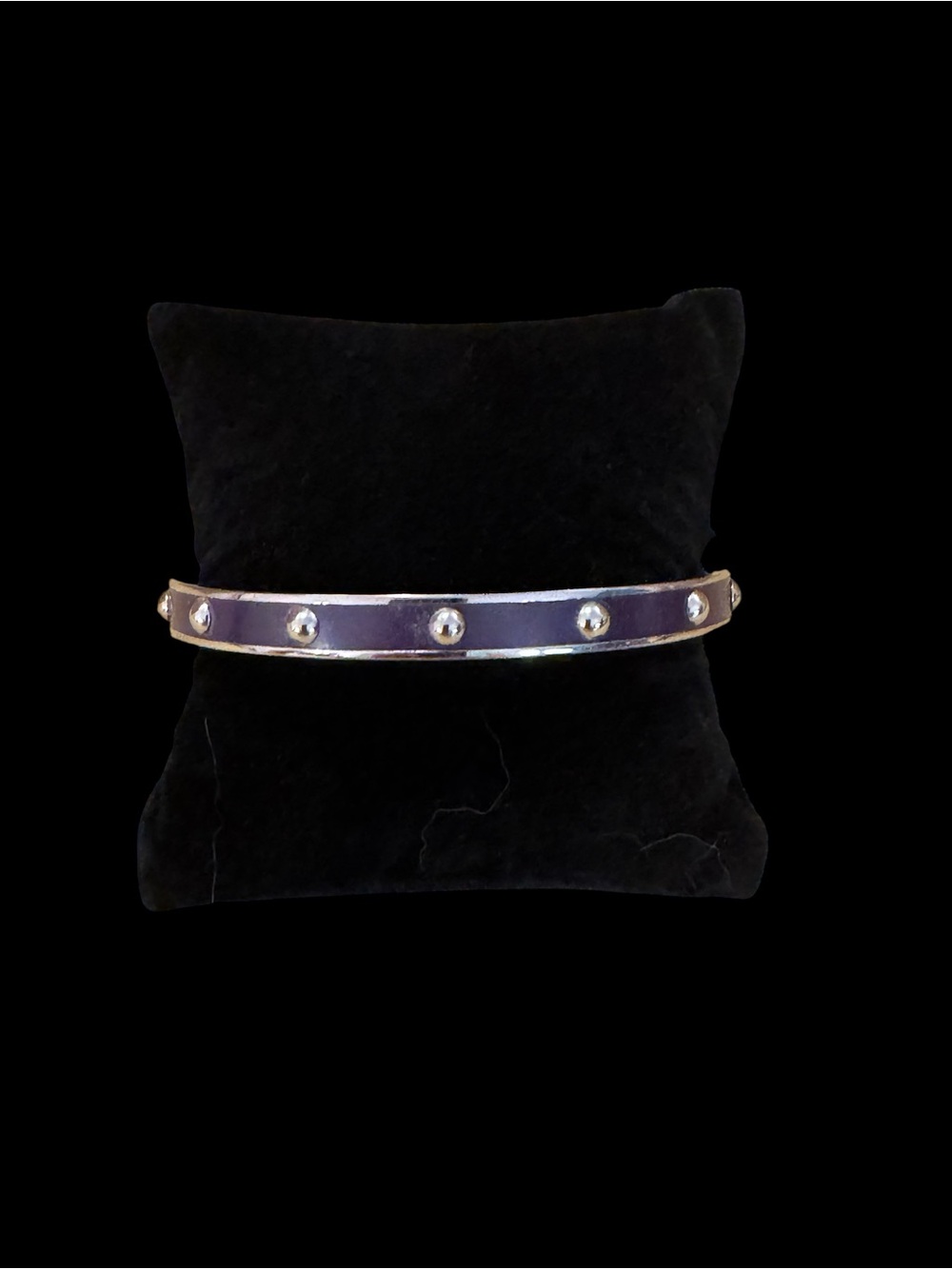 Coach Silvertone and Purple Enamel Studded Bangle